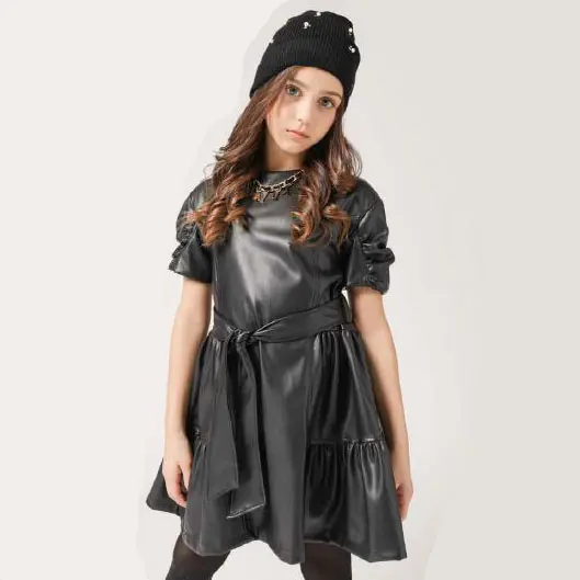 Vestito bambina ecopelle