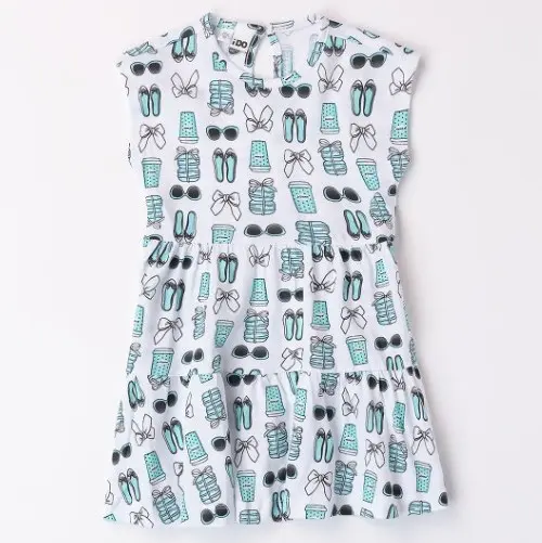 Vestito bambina in cotone stampa occhiali