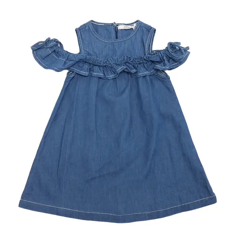 VESTITO bambina in tessuto effetto jeans