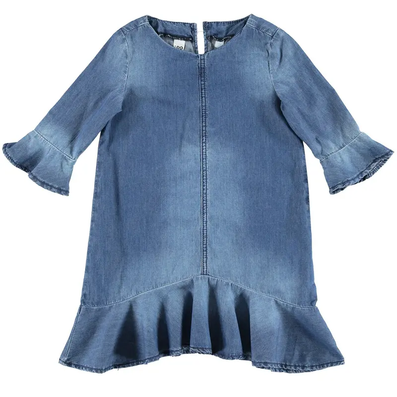 VESTITO bambina in tessuto jeans leggero