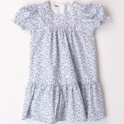 Vestito bambina mille fiori azzurrini