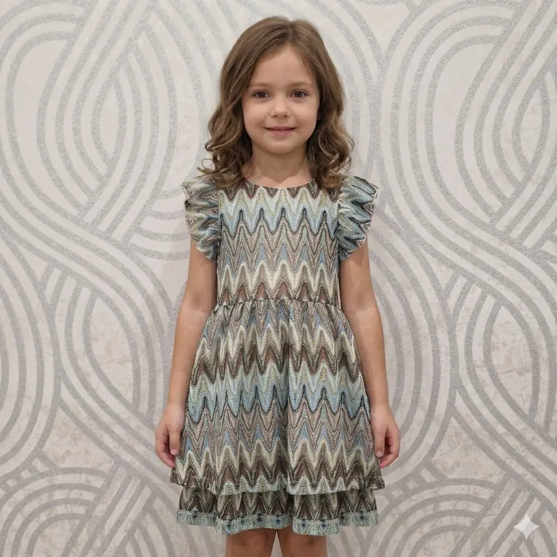 Vestito bambina mille righe fantasia missoni