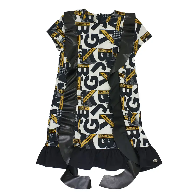 VESTITO BYBLOS CON STAMPA LETTERE CON ROUGE APPLICATA