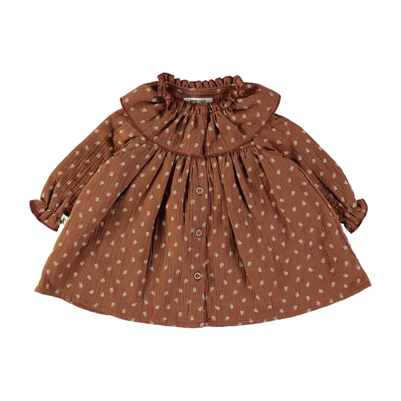 Vestito in Caldo cotone con Colletto Volant | PETIT INDI