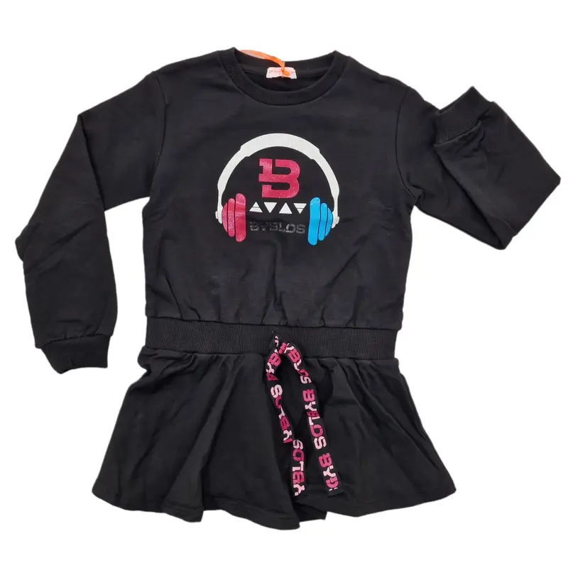 Vestito in felpa con stampa cuffie