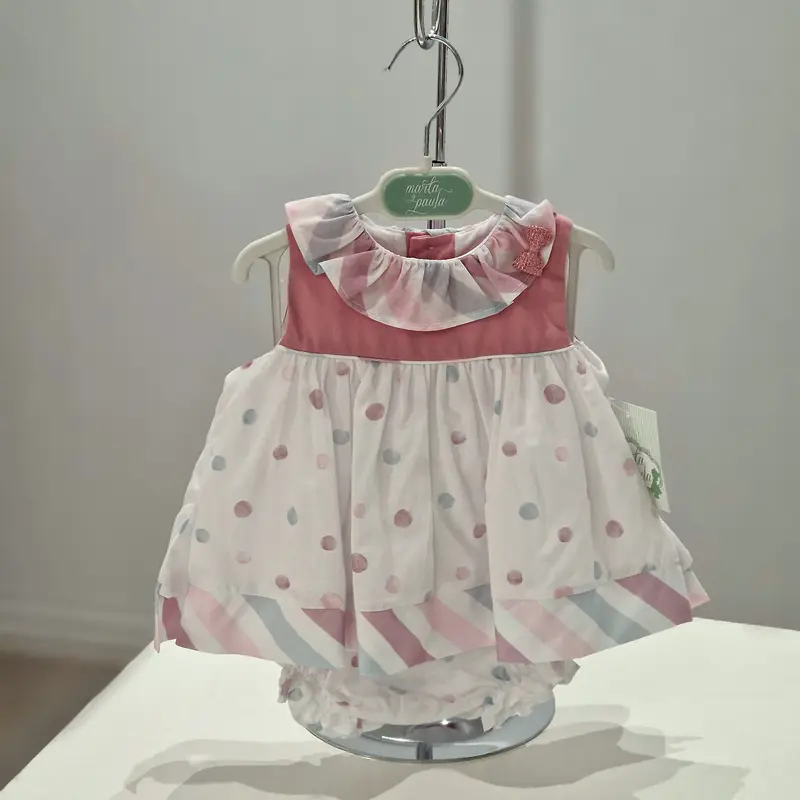 Vestito pois con fiocco sul collo