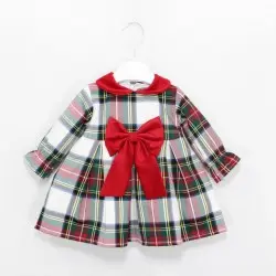 VESTITO TARTAN CON FIOCCO