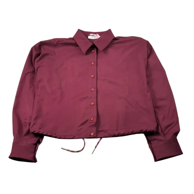 Vicolo Camicia Manica Lunga tinta unita Bordeaux per Bambina
