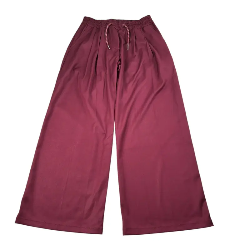 Vicolo Pantalone tinta unita Modello Palazzo Bordeaux per Bambina
