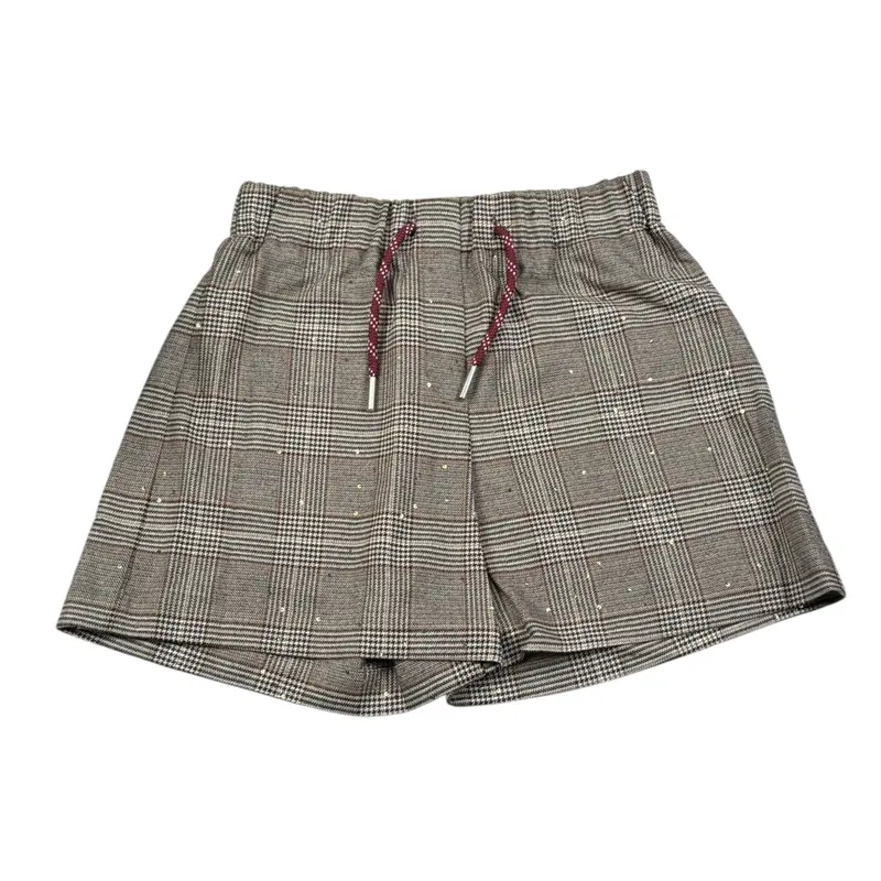 Vicolo Short tinta unita con Paillettes Beige per Bambina
