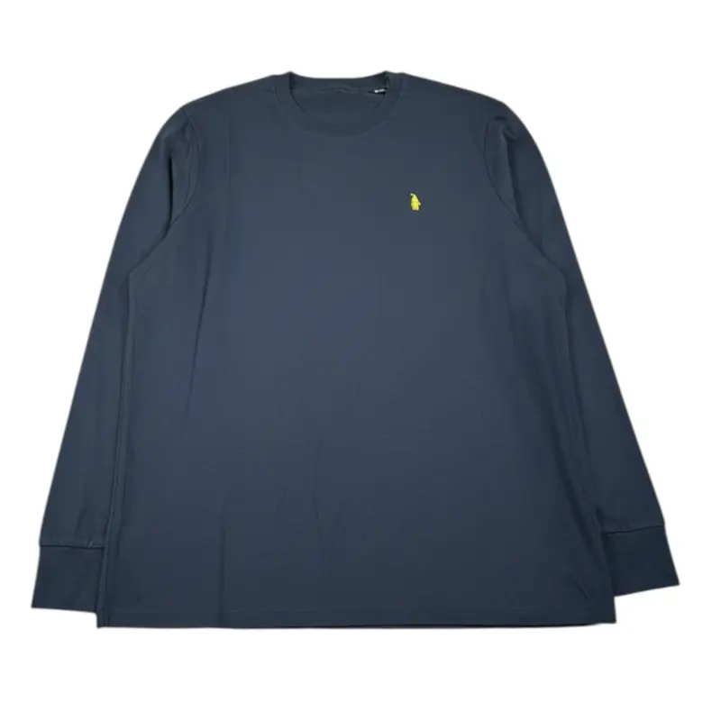 Walt Bay Shirt Girocollo tinta unita con Logo Blu per Bambino
