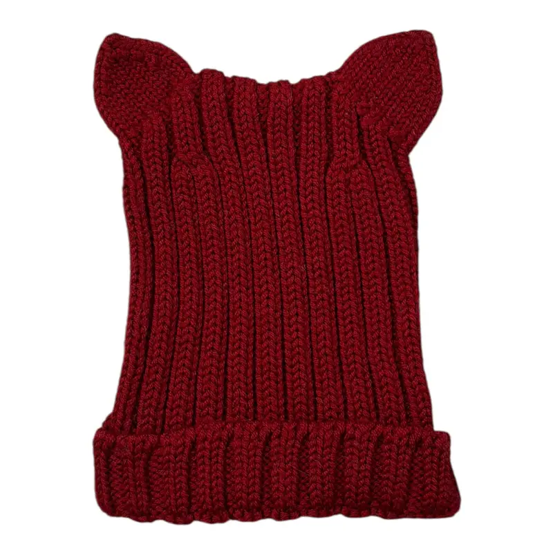 Wedoble Cappello tinta unita con Orecchie Bordeaux per Neonato