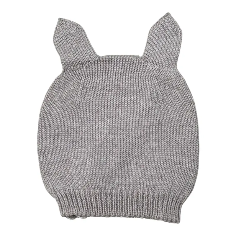 Wedoble Cappello tinta unita con Orecchie Grigio per Neonata