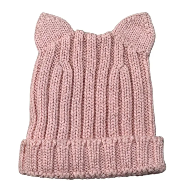 Wedoble Cappello tinta unita con Orecchie Rosa per Neonata