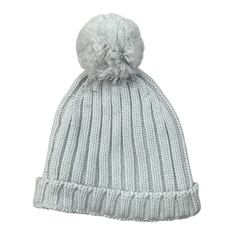 Wedoble Cappello tinta unita con Pon Pon Azzurro per Neonato