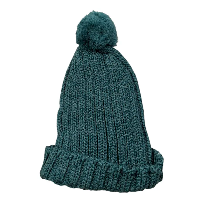 Wedoble Cappello tinta unita con Pon Pon Verde per Neonato