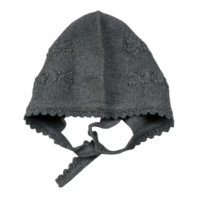 Wedoble Cappello tinta unita con Ricami Grigio per Neonato
