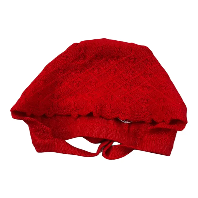 Wedoble Cappello tinta unita con Ricami Rosso per Neonato