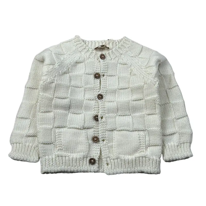 Wedoble Cardigan tinta unita Panna per Neonata