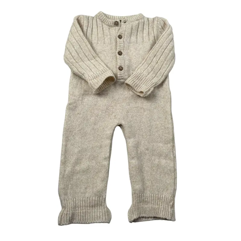 Wedoble Tutina Manica Lunga tinta unita Beige per Neonato