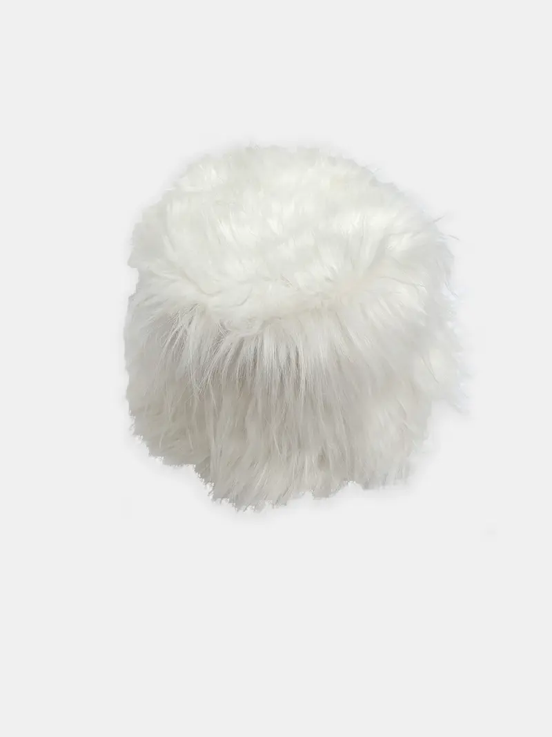 White Fur Bucket Hat Donna