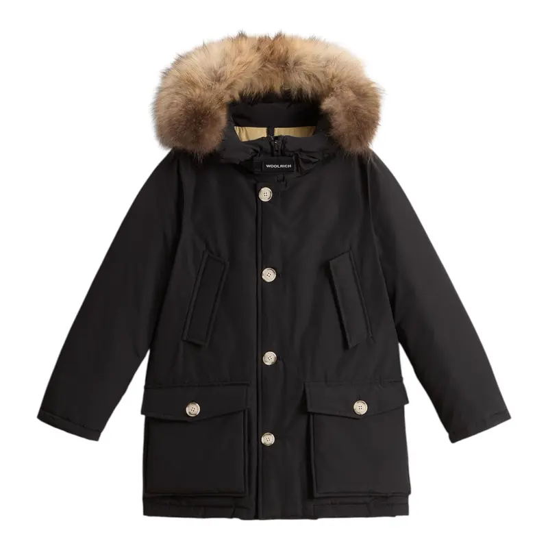 Woolrich Giubbino tinta unita con Bottoni Nero per Bambino