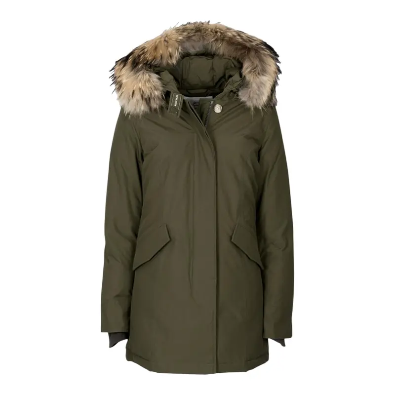 Woolrich Giubbino tinta unita con Bottoni Verde per Bambino