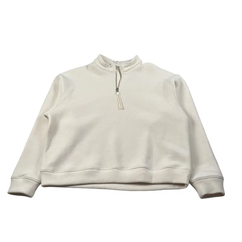 Yes London Felpa tinta unita con Mezza Zip E Colletto Panna per Bambino