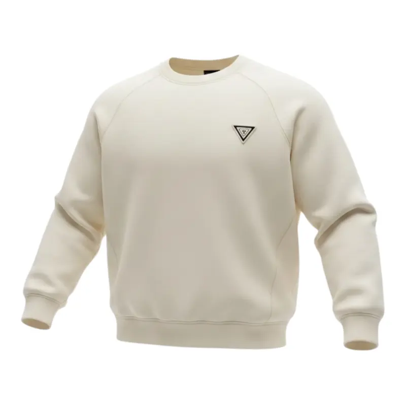 Yes London Felpa tinta unita Girocollo con Logo Beige per Bambino