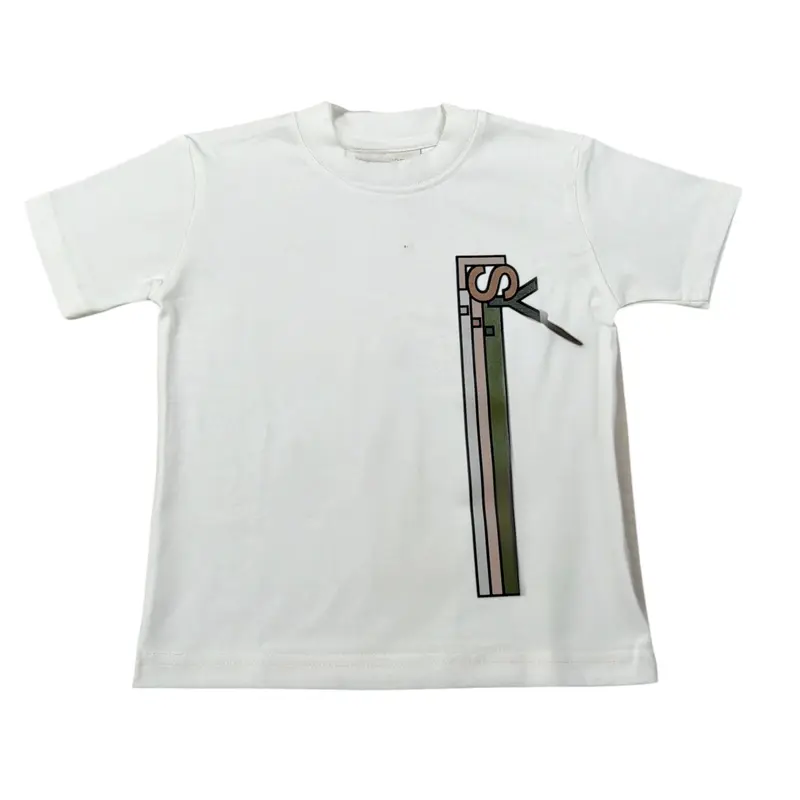 Yes London T-Shirt tinta unita con Stampa Bianco per Bambino