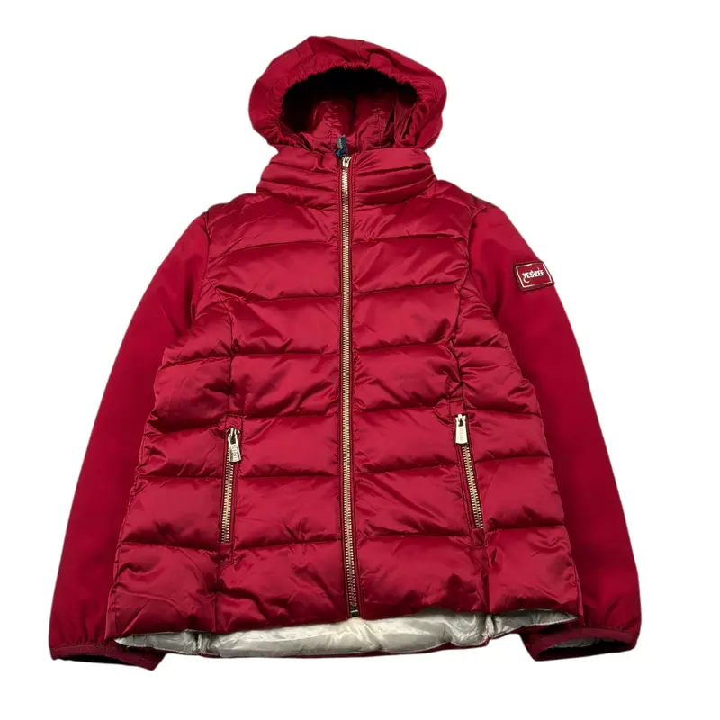 Yes Zee Giubbino tinta unita con Cappuccio Rosso per Bambina