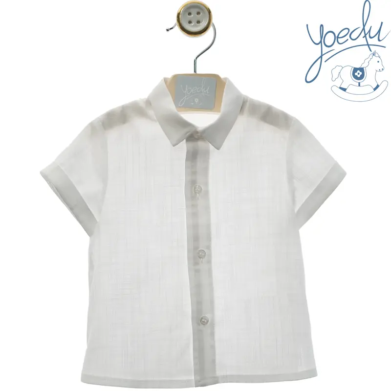 Yoedu camicia bianca in cotone m/c