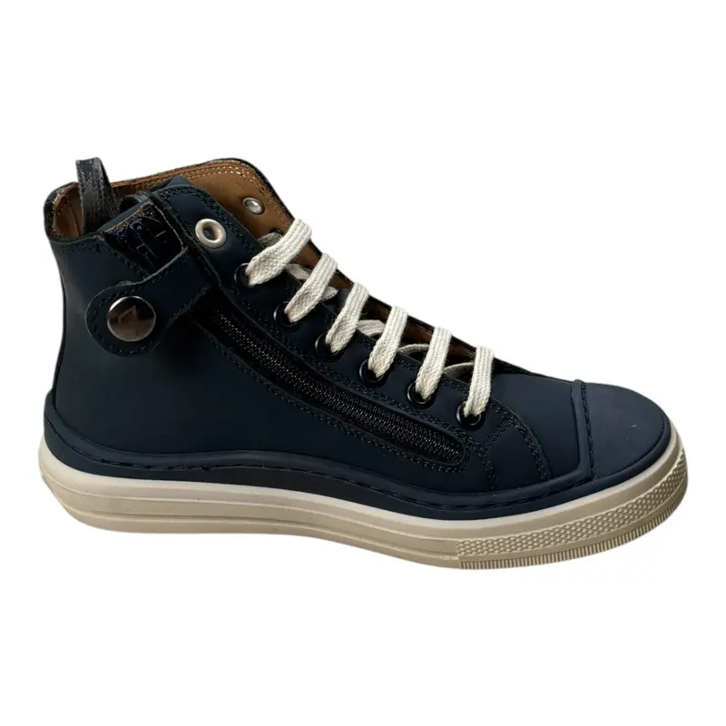 Zecchino D'Oro Sneakers tinta unita con Zip Blu per Neonato