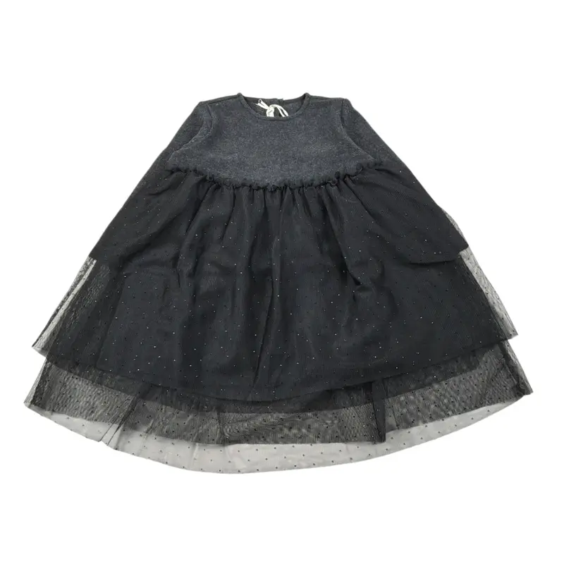 Zhoe & Tobiah Abito Manica Lunga tinta unita Nero per Bambina