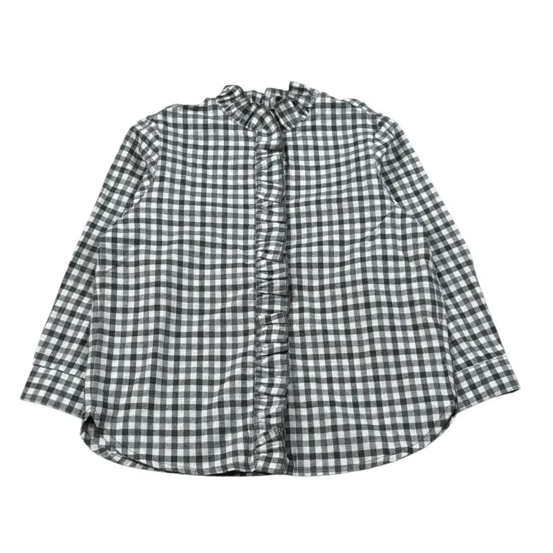Zhoe & Tobiah Camicia Manica Lunga Fantasia Quadri Grigio per Bambina