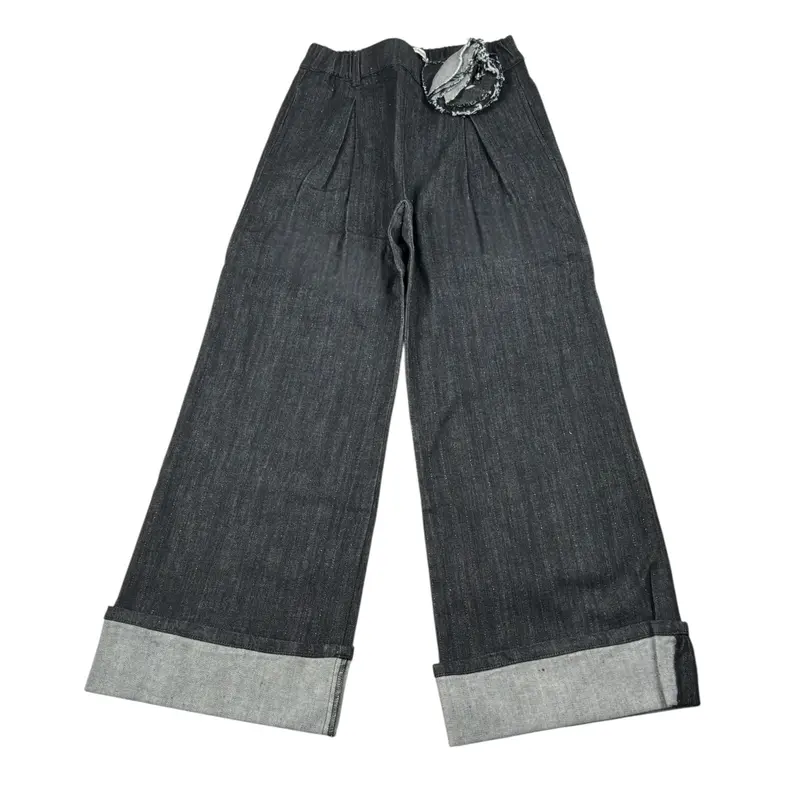 Zhoe & Tobiah Jeans tinta unita Modello Palazzo Nero per Bambina