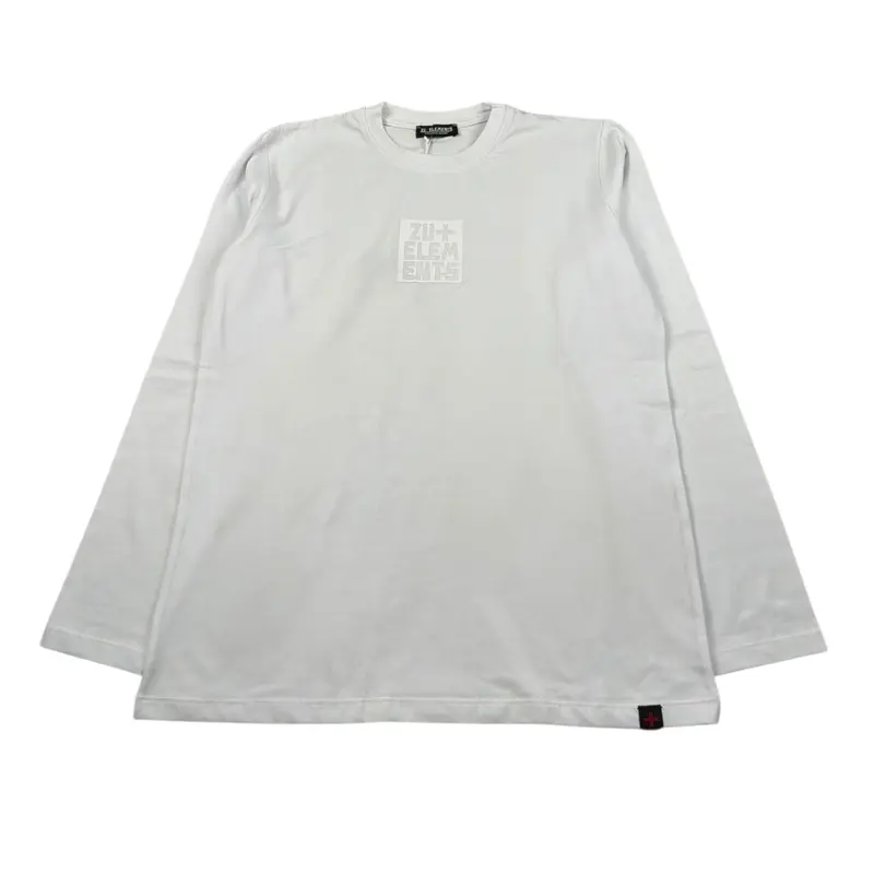 Zu+Elements Shirt Girocollo tinta unita con Logo Bianco per Bambino